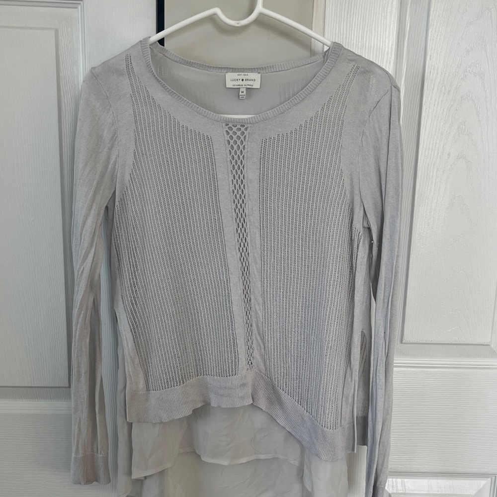 Lucky Brand Light Gray Knit Sweater